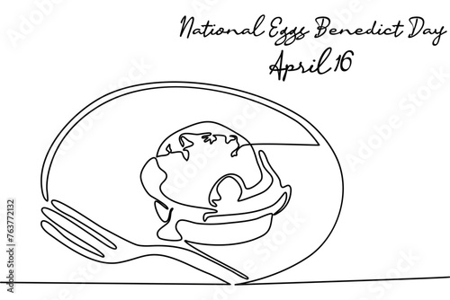 line art of National Eggs Benedict Day good for National Eggs Benedict Day celebrate. line art. illustration.