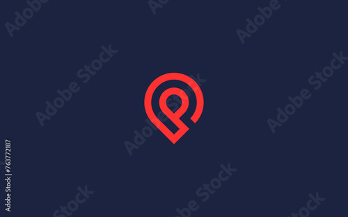 letter p with location logo icon design vector design template inspiration