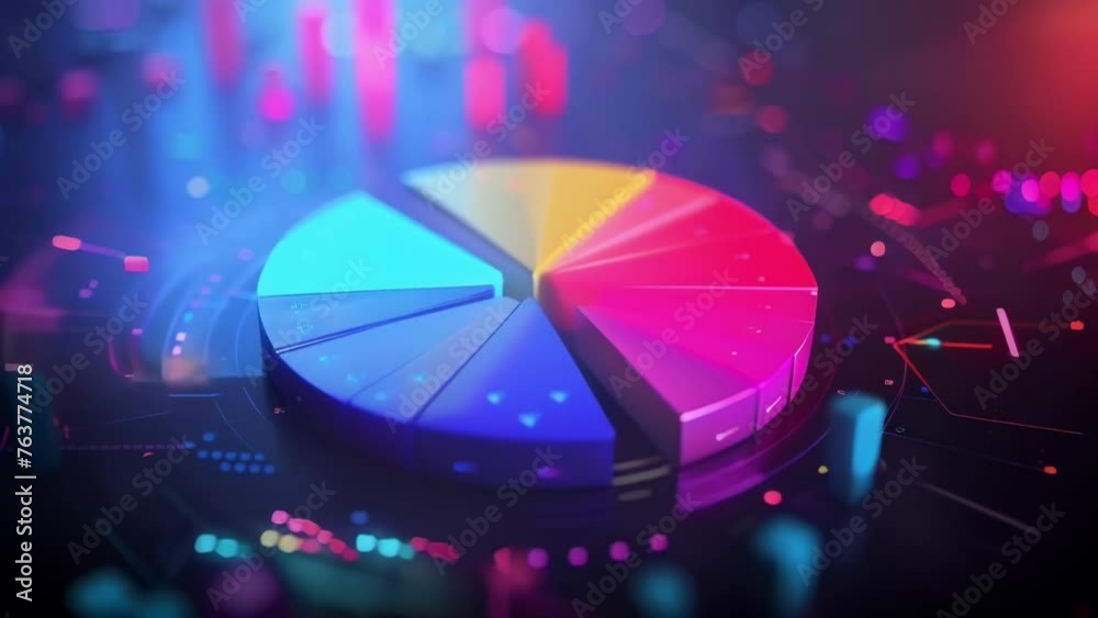 A colorful pie chart representing the distribution of new investments showcasing how different sectors have contributed to the funding growth of a company.