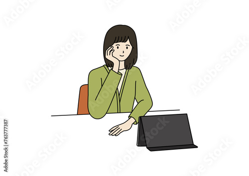 タブレットを見る人