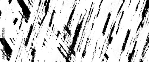 Vector glitch grunge overlay black diagonal texture, rough, scratch, splatter grunge pattern design brush strokes.