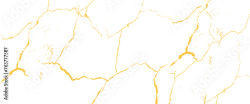 Vector gold grunge cracks and scratches Transparent background.	
