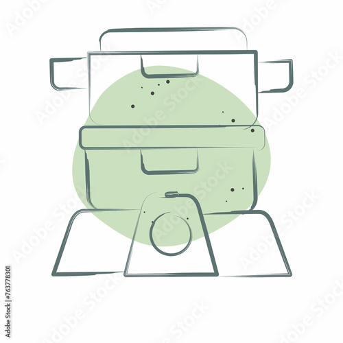 Icon Steamer. related to Cooking symbol. Color Spot Style. simple design editable. simple illustration photo