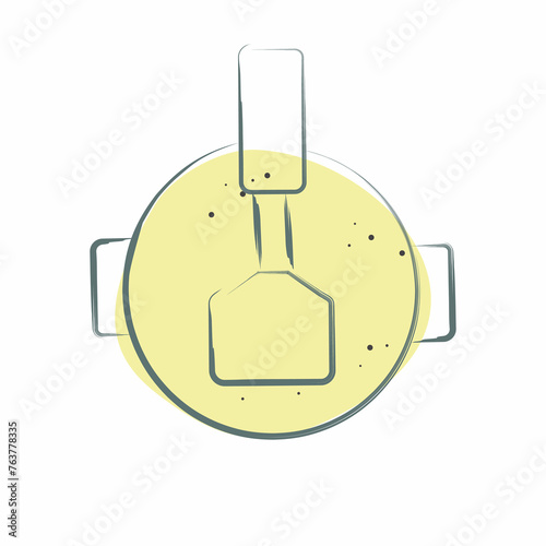 Icon Stir Fried. related to Cooking symbol. Color Spot Style. simple design editable. simple illustration photo