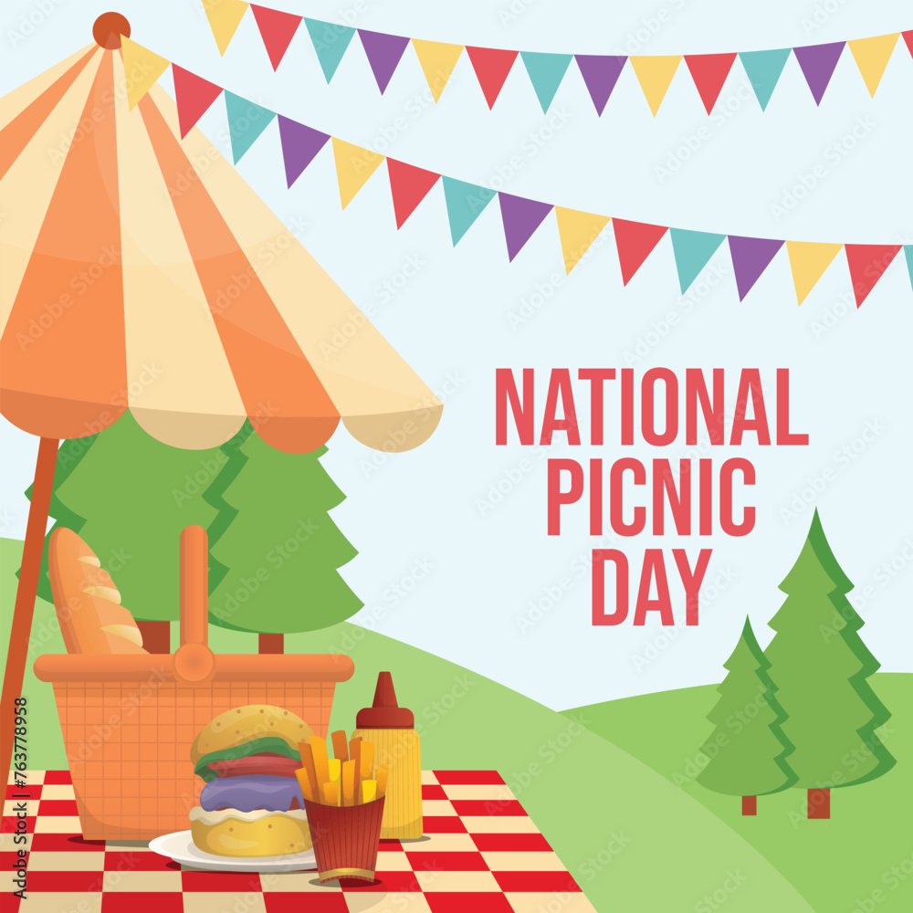 vector graphic of National Picnic Day ideal for National Picnic Day celebration.