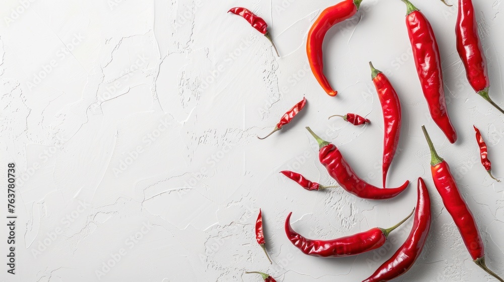 Red chili pepper on isolated white background. copy space. generative AI image Red chili pepper on isolated white background. copy space. generative AI image