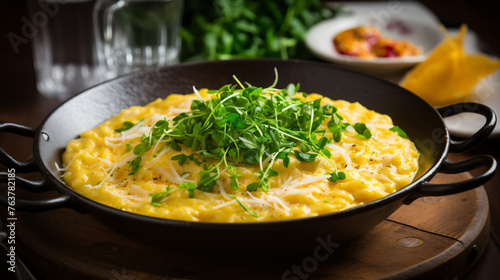 A comforting bowl of creamy risotto alla milanese flav