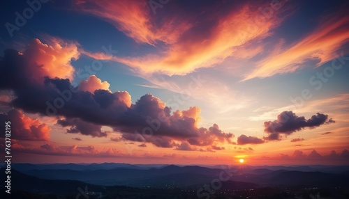 Beautiful sunset sky background