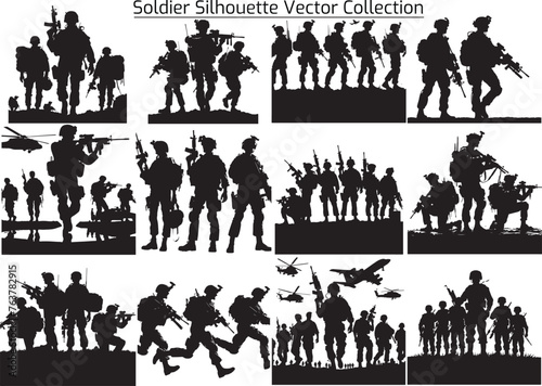 Soldier silhouette vector