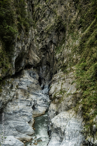 Liwu River running through Taroko Gorge, Taroko National Park, Taiwan photo