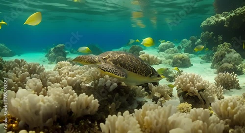 mondo sottomarino caraibico, natura e coralli sotto le acque scristalline del mare caraibico o delle maldive, pesci tropicali  photo