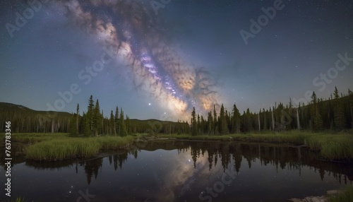 Milky Way reflections on a beaver pond