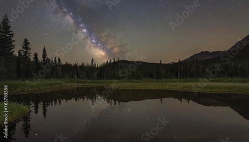 Milky Way reflections on a beaver pond