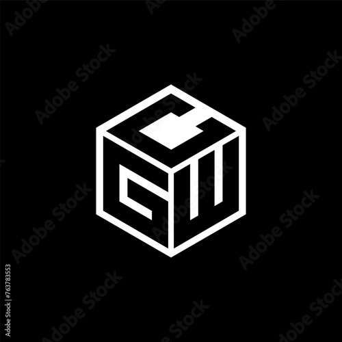 GWC letter logo design in illustration. Vector logo, calligraphy designs for logo, Poster, Invitation, etc.