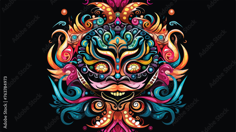 Illustration of Colorful Dragon mandala arts 