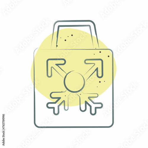 Icon Shopping Bag. related to Hipster symbol. Color Spot Style. simple design editable. simple illustration