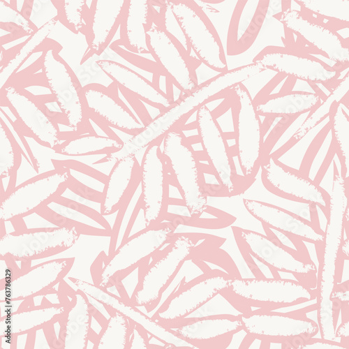 Pastels Tropical Leaf Seamless Pattern Design