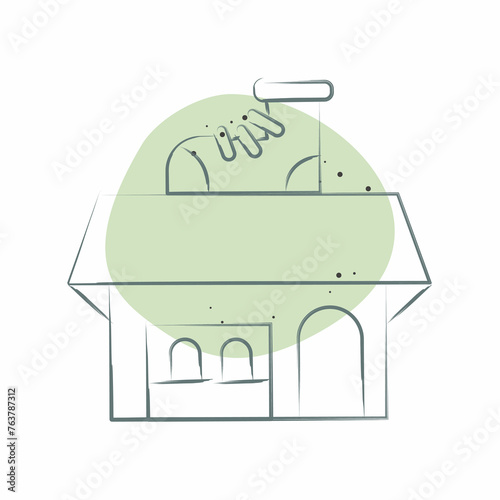 Icon Shoe Shop. related to Shoemaker symbol. Color Spot Style. simple design editable. simple illustration