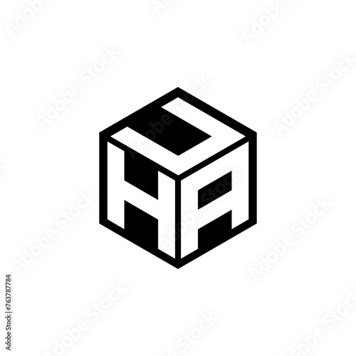 HAU letter logo design in illustration. Vector logo, calligraphy designs for logo, Poster, Invitation, etc.