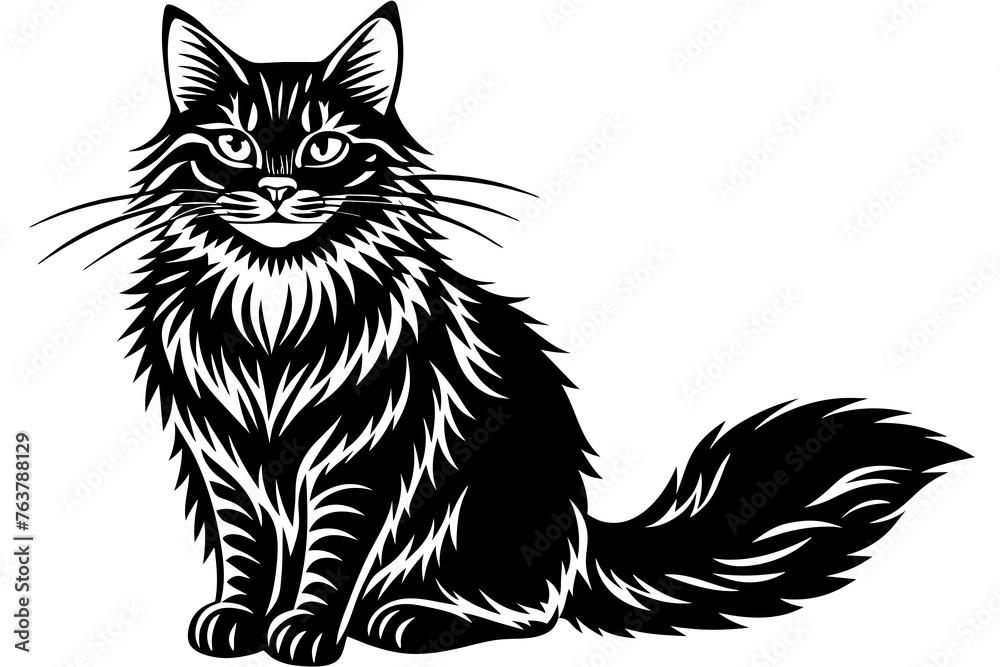 maine coon silhouette vector illustration maine coon silhouette vector illustration