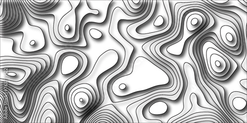 Trending modern abstract paper cut out Contour map background. Geography terrain & scheme. Topography grid counter map. Geographic line mountain relief with ines or wavy backdrop background.