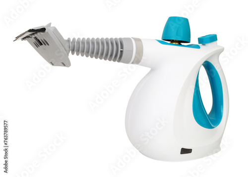 Domestic mains powered hand steamer and sanitizer with 250ml water tank with window cleaning squeegee attachment