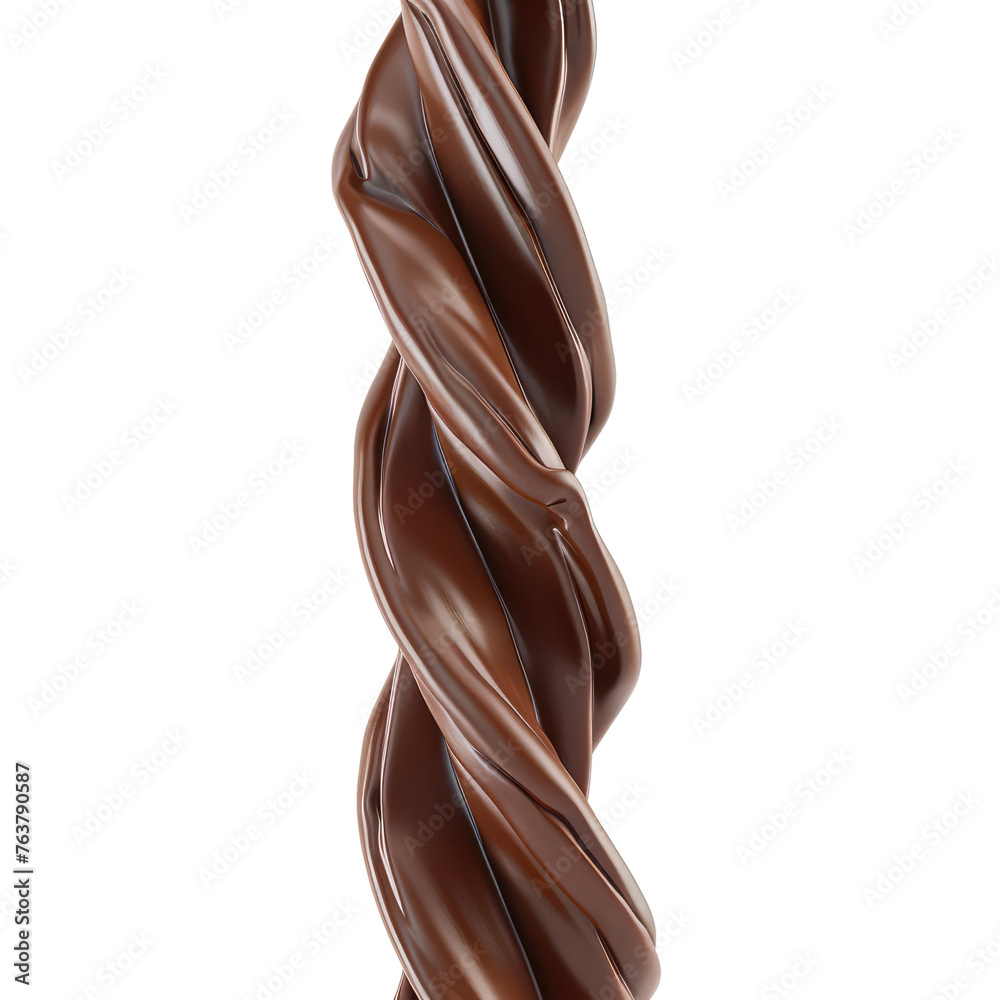 Chocolate torsade twist isolated on transparent background Chocolate torsade twist isolated on transparent background