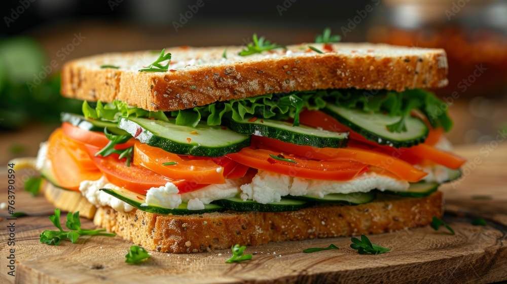 Fresh and healthy Vegetarian sandwich ready to eat Fresh and healthy Vegetarian sandwich ready to eat