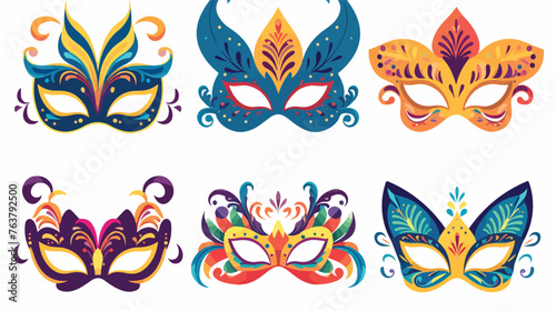 Masquerade colorful masks joyful festival bright 