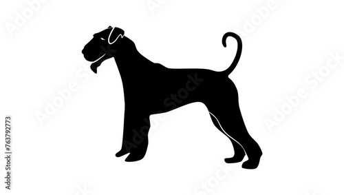 Airedale terrier  black isolated silhouette