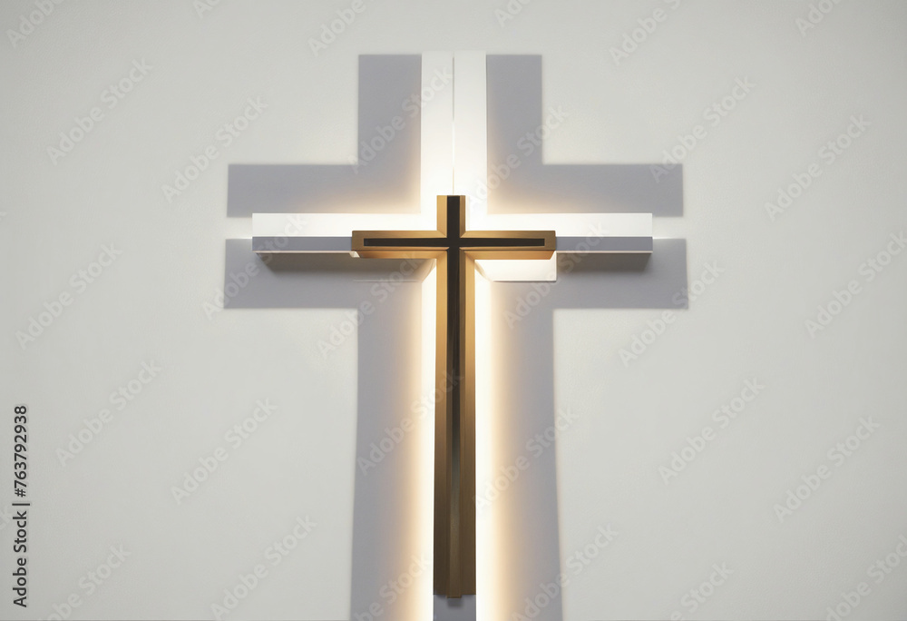 Cross icon isolated on white background 3d background 