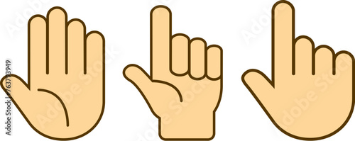 Human hand outline vector cartoon