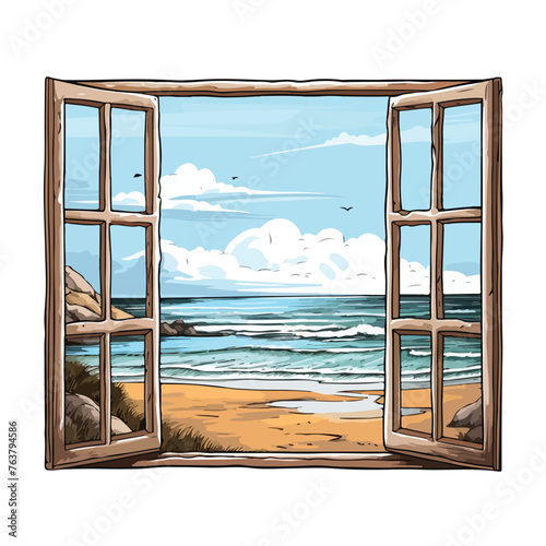 A Window to the Sea clipart isolated on white background