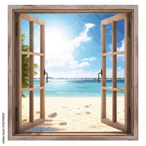 A Window to the Sea clipart isolated on white background