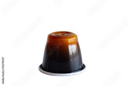 A Single Plastic Coffee Capsule Isolated On Transparent Background
