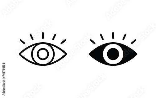 Eye icon set vector for web and mobile apps