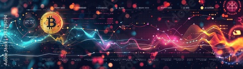 Design a visually stunning infographic illustrating the current trends in cryptocurrency markets Emphasize key data points and their impact on investor decisions Use a modern color scheme to grab atte photo