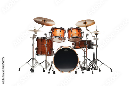 Drum Set on White Background. On a White or Clear Surface PNG Transparent Background.