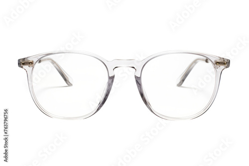 A Pair of Glasses on a White Background. On a White or Clear Surface PNG Transparent Background.
