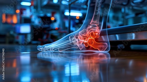 X-ray of the ankle bones According to anatomy. Check for disease or check bone health photo