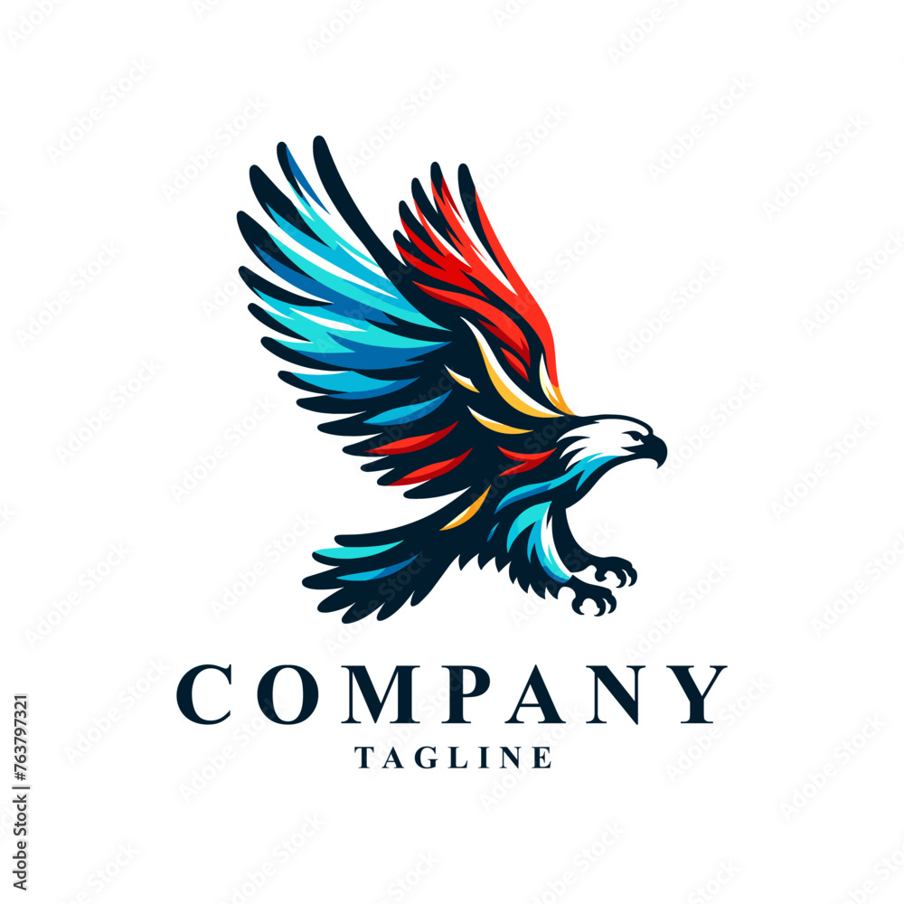 Obraz premium Eagle logo: Exudes power, freedom, and authority, symbolizing strength and leadership in its majestic form.