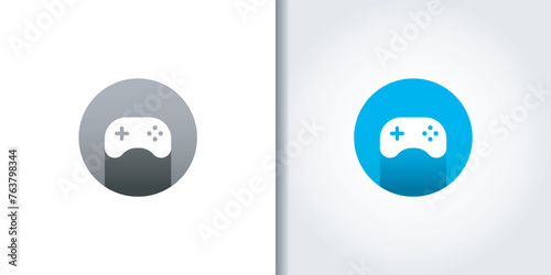joystick game logo set photo