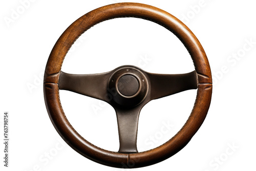 Steering Wheel on White Background. On a White or Clear Surface PNG Transparent Background.