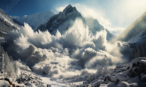 Snowy Mountain Blanketed by Clouds