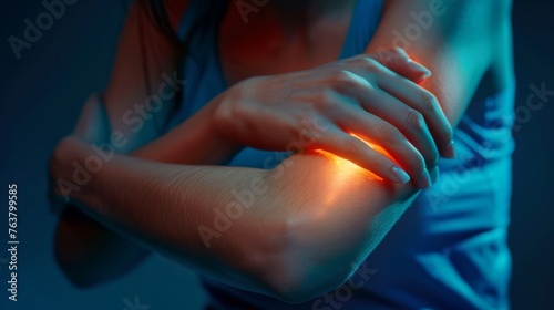 Pain in the elbow joint photo