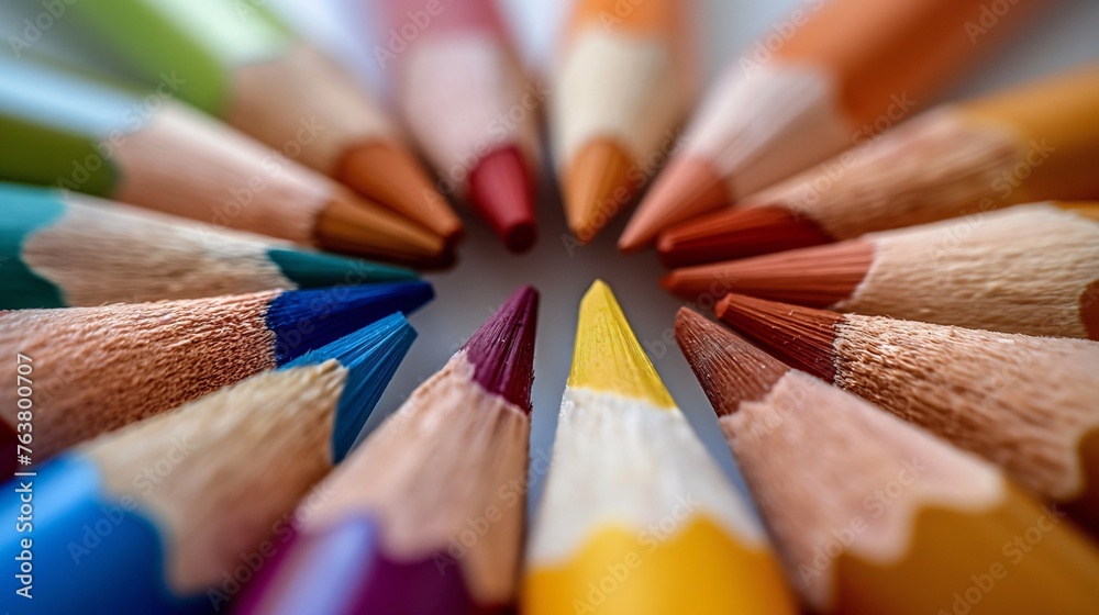 Obraz premium Color Pencil Tips in Artistic Formation