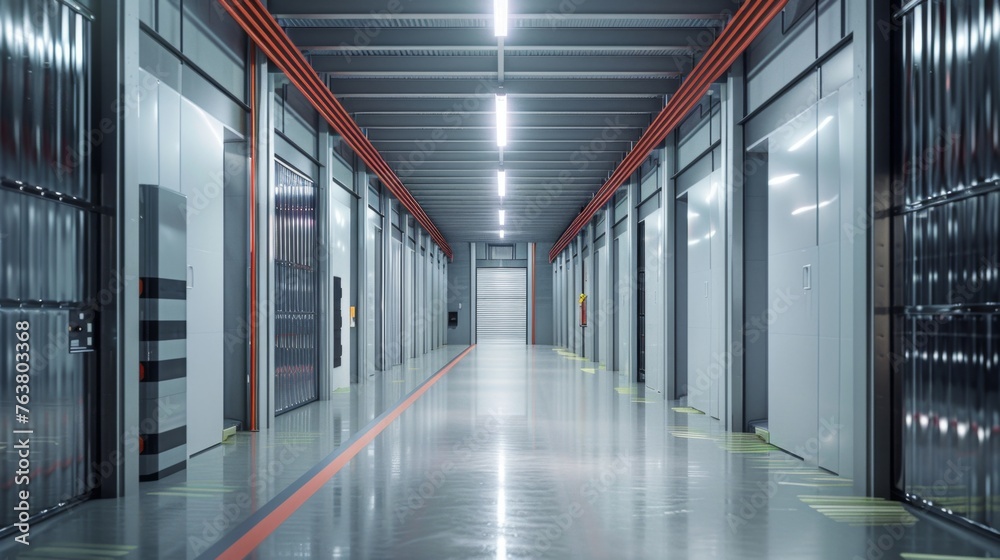 Pristine Data Center Corridor, Ideal for Tech Infrastructure Ads