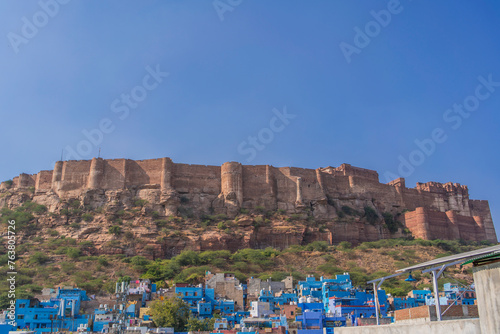 Jodhpur  Rajasthan at the Mehrangarh Fort the blue city of India