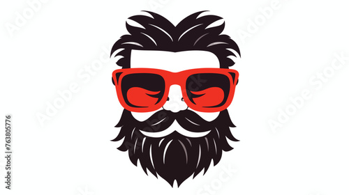 Santa beard vector .Christmas hipster poster for par