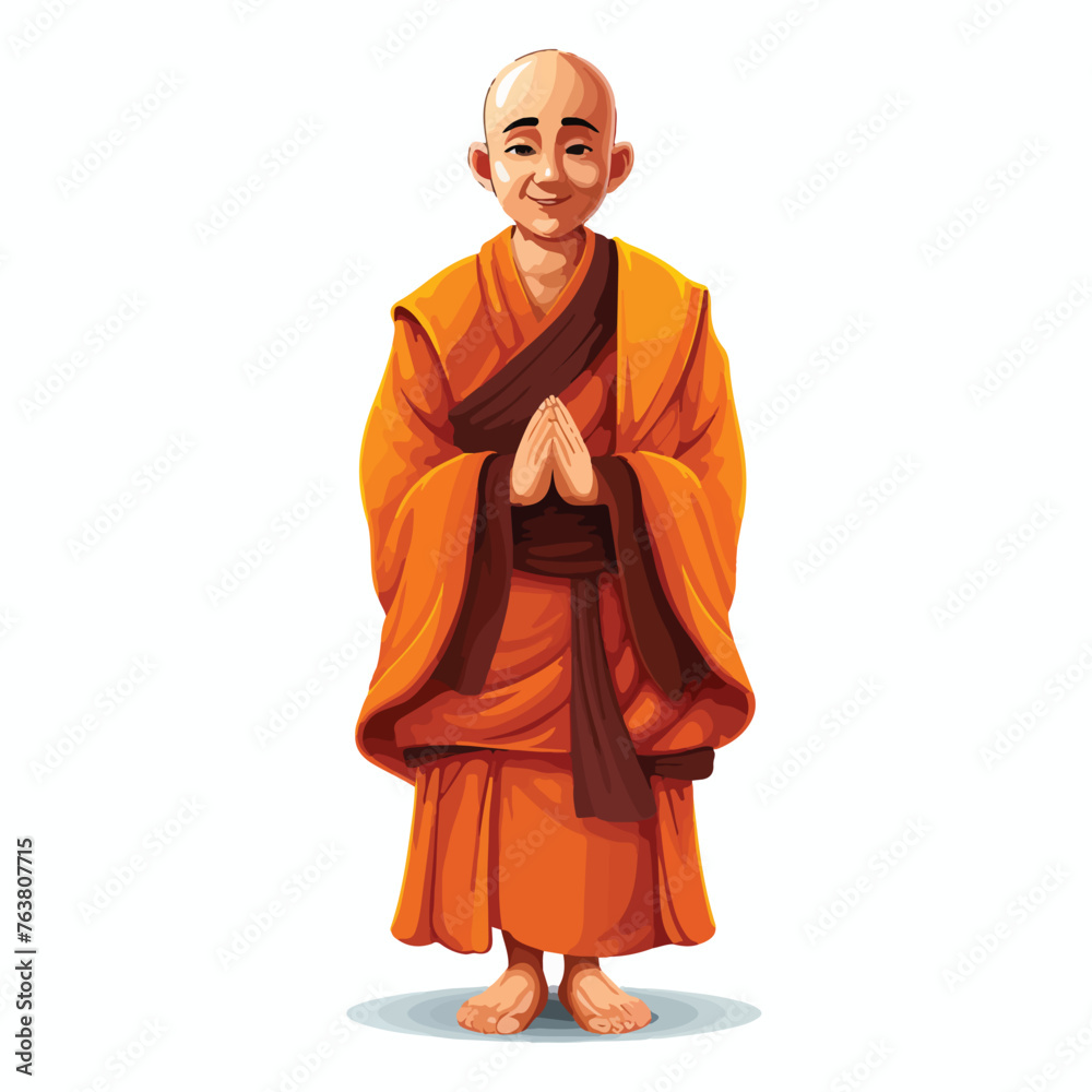 Buddhist Monk clipart isolated on white background